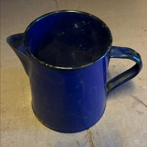Blue Enamel Pitcher